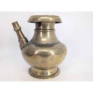 Antique Bronze Brass Nepali Karuwa Kindi  7" Ritual Water Vessel Ceremony Nepal